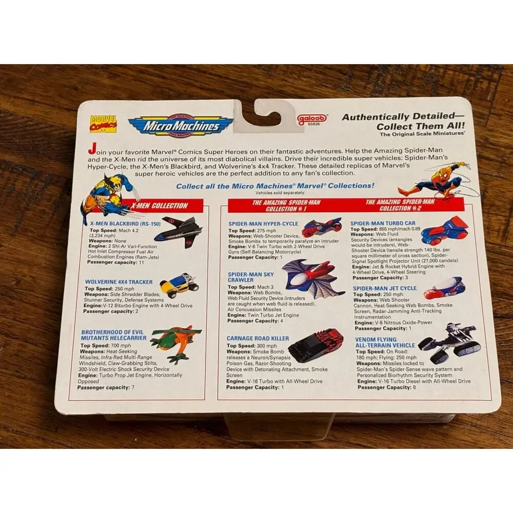 Spider-Man Collection #2 Micro Machines Galoob 1993 New Mini Miniature Vehicles